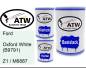 Preview: Ford, Oxford White (B9791), Z1 / M6887: 500ml Lackdose + 500ml Klarlack + 250ml Härter - Set, von ATW Autoteile West.